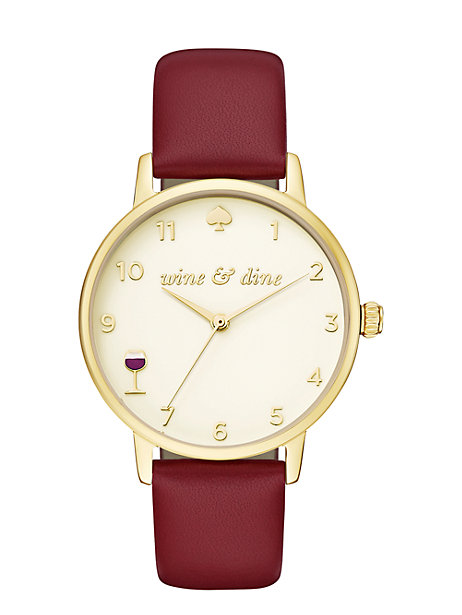 Watch strap Kate Spade New York KSW1188 - METRO Leather Red 16mm