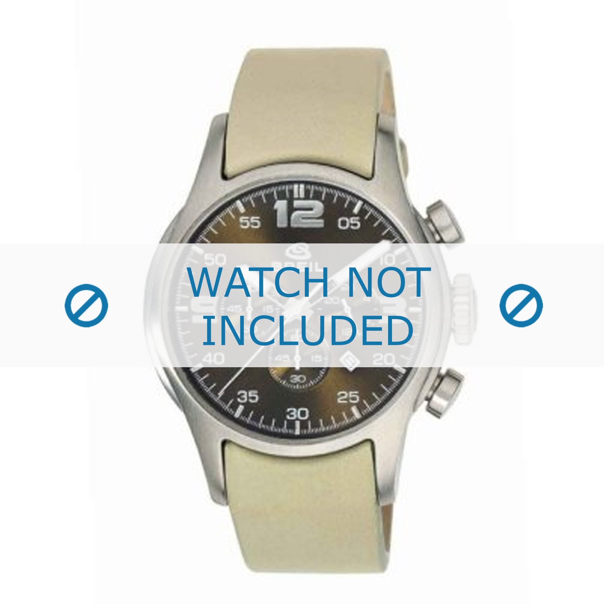 Watch strap Breil 2519774197 Leather Beige