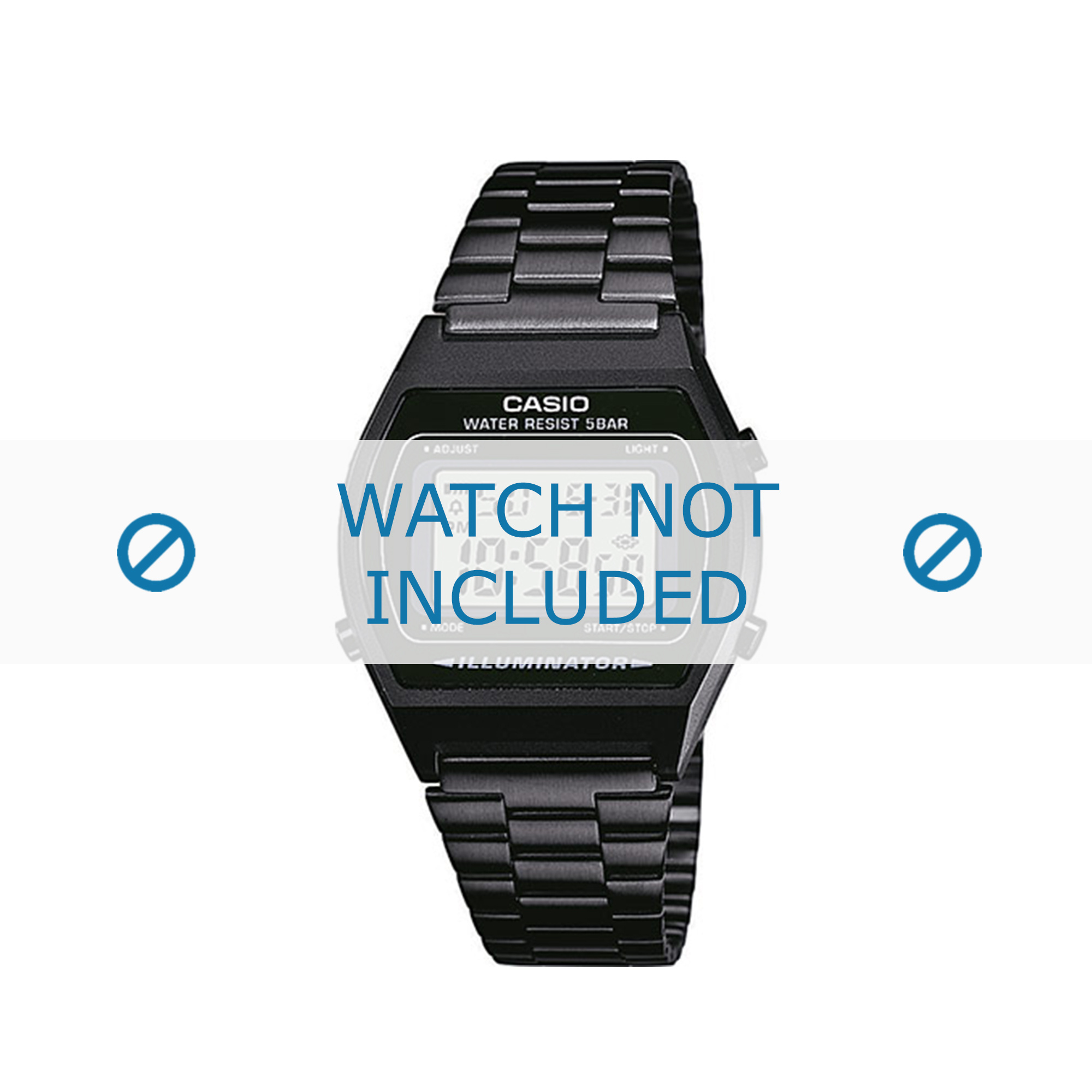 Watch strap Casio B640WB-1AEF / B640WB-1A / 10409334 Steel Black 18mm