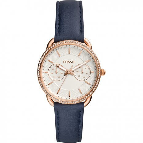 Watch strap Fossil ES4394 Leather Blue 16mm