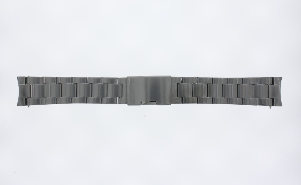 Watch strap Fossil FTW4012 DW6F1 Q Explorist GEN 2 Steel Anthracite grey 22mm