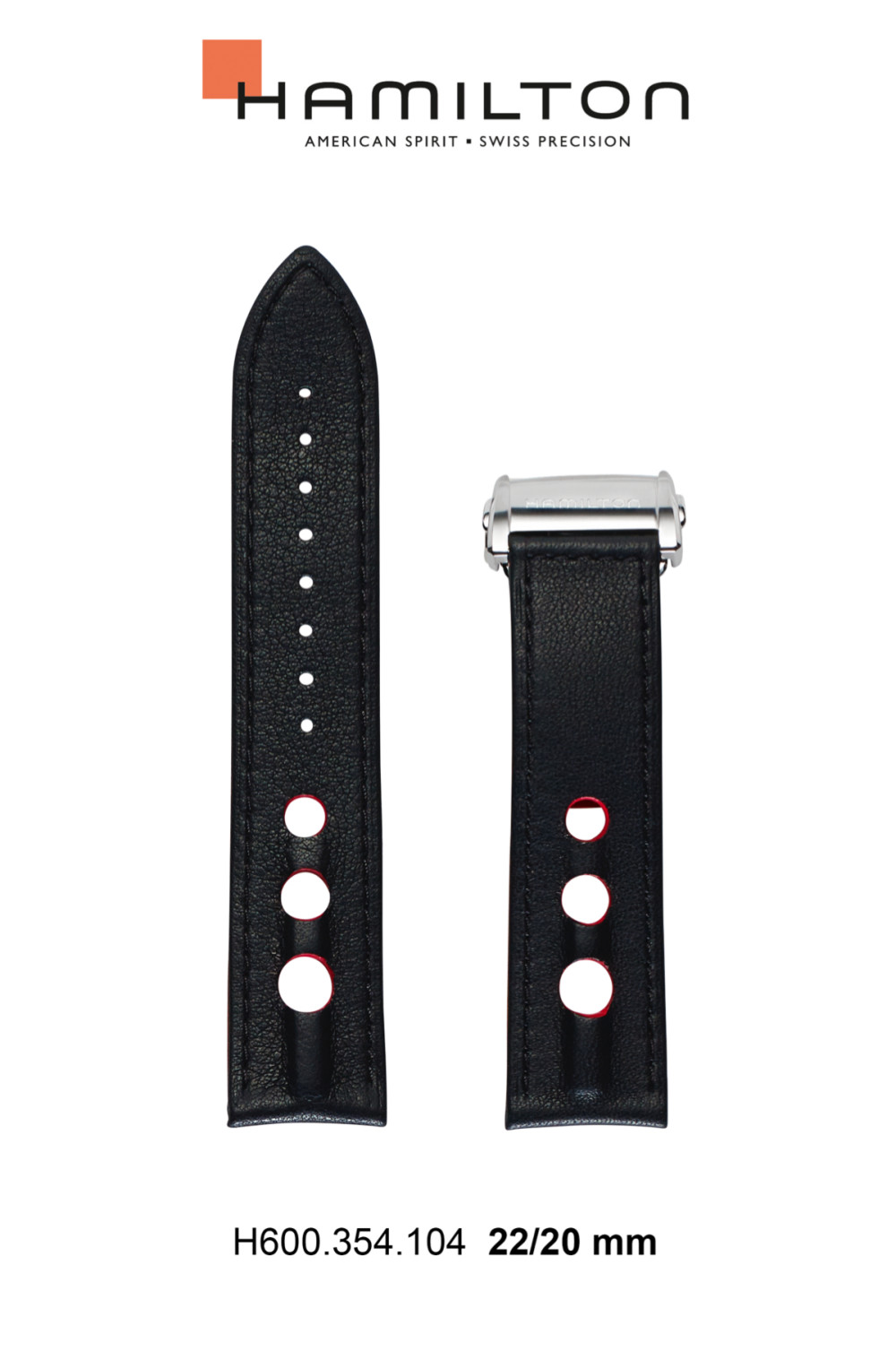 Watch band Hamilton H690354104 Leather 22mm