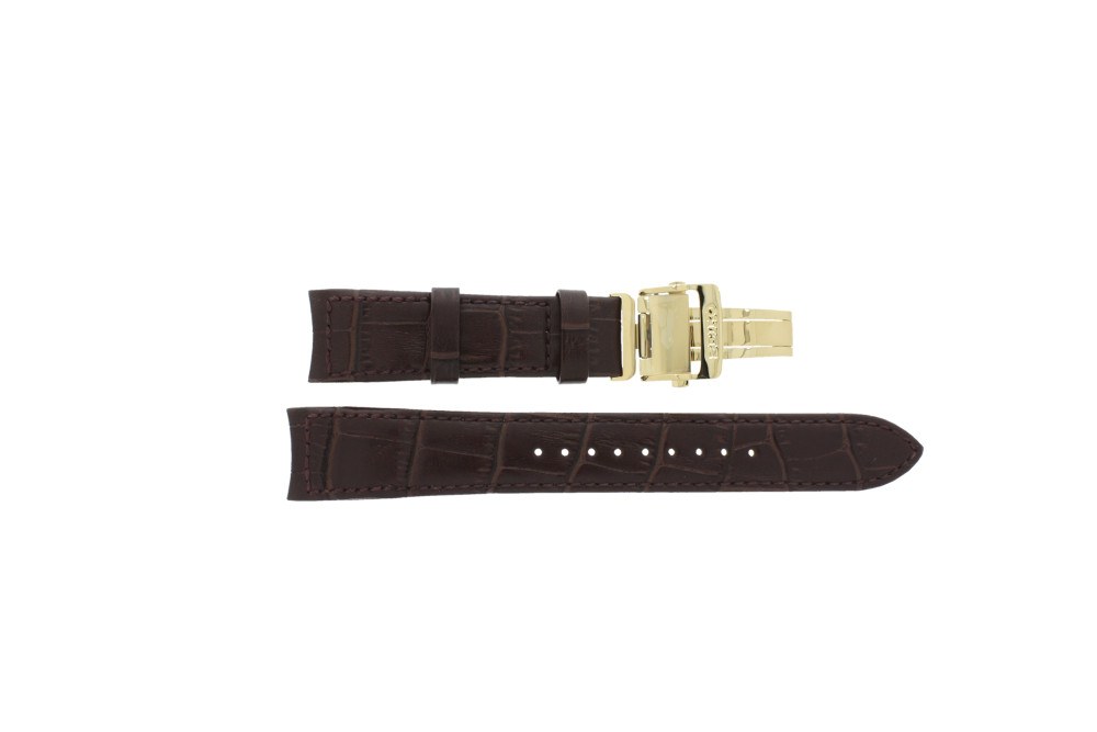 Watch strap Seiko SRX014P1 5D88 0AG0 L0C8012K0 Leather Brown 21mm