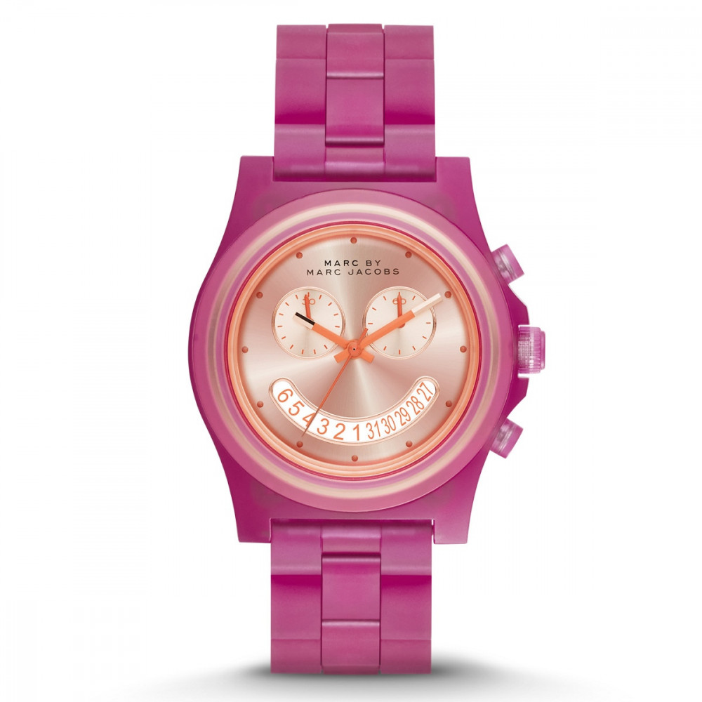 MARC JACOBS THE ROUND WATCH ピンク Marc Jacobs The Donut Quartz Black Dial Ladies Watch