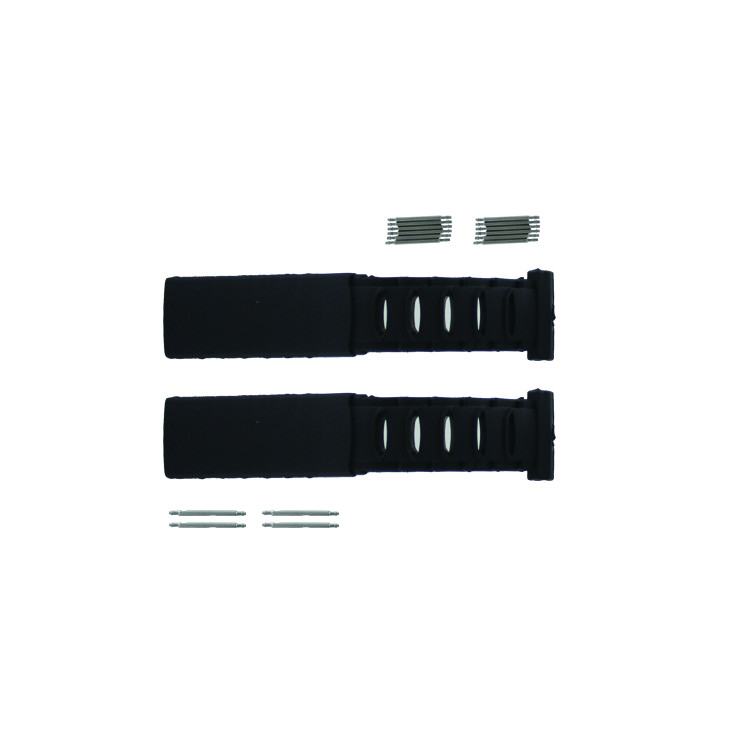 Seiko watch strap 5M42-0E39 Silicone Black - Order now from World of Watch  Straps!