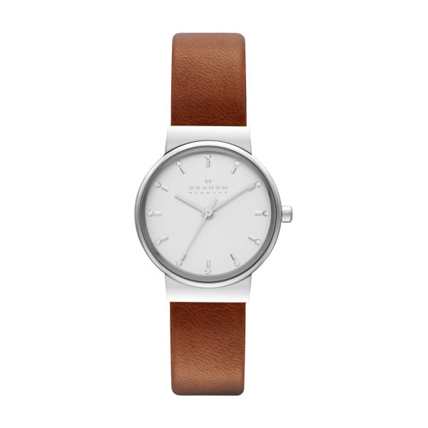 Brown Leather Skagen Women's Watches Leather Strap Watch