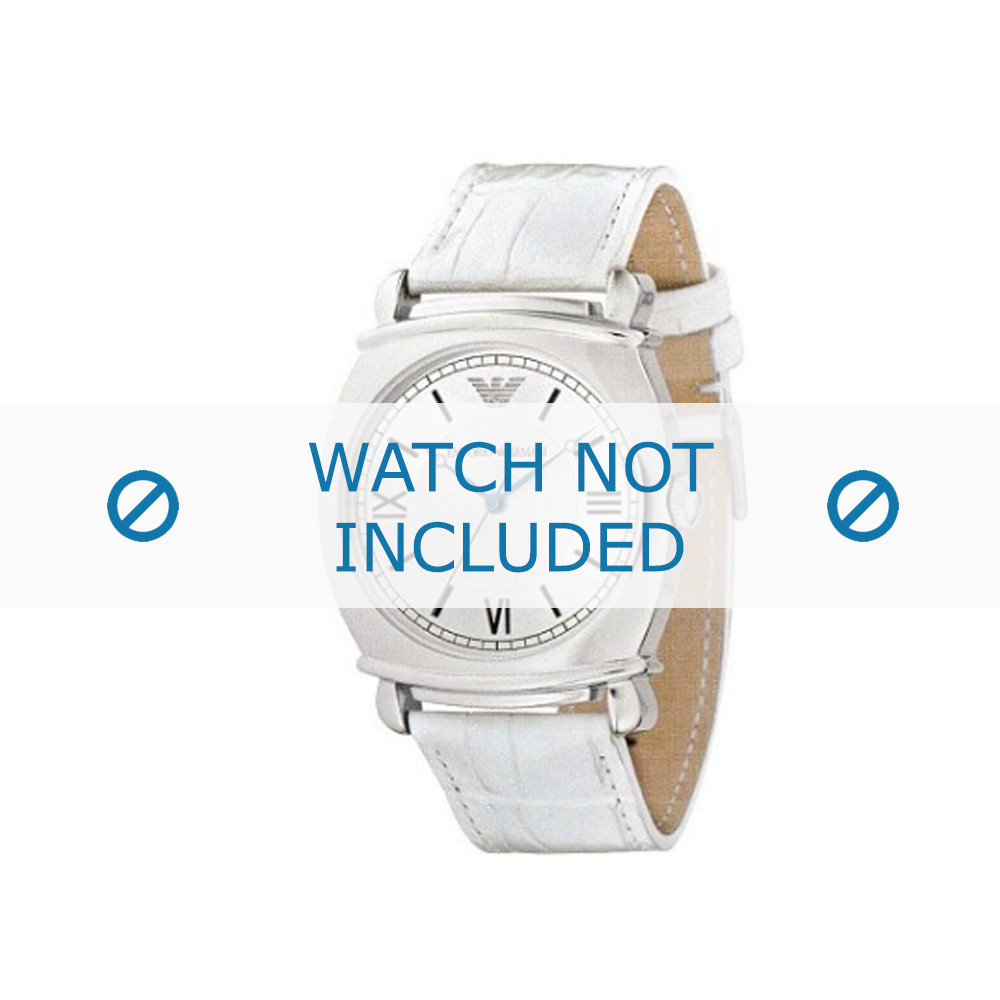 Armani AR 0287 original watch strap Croco leather White Order now
