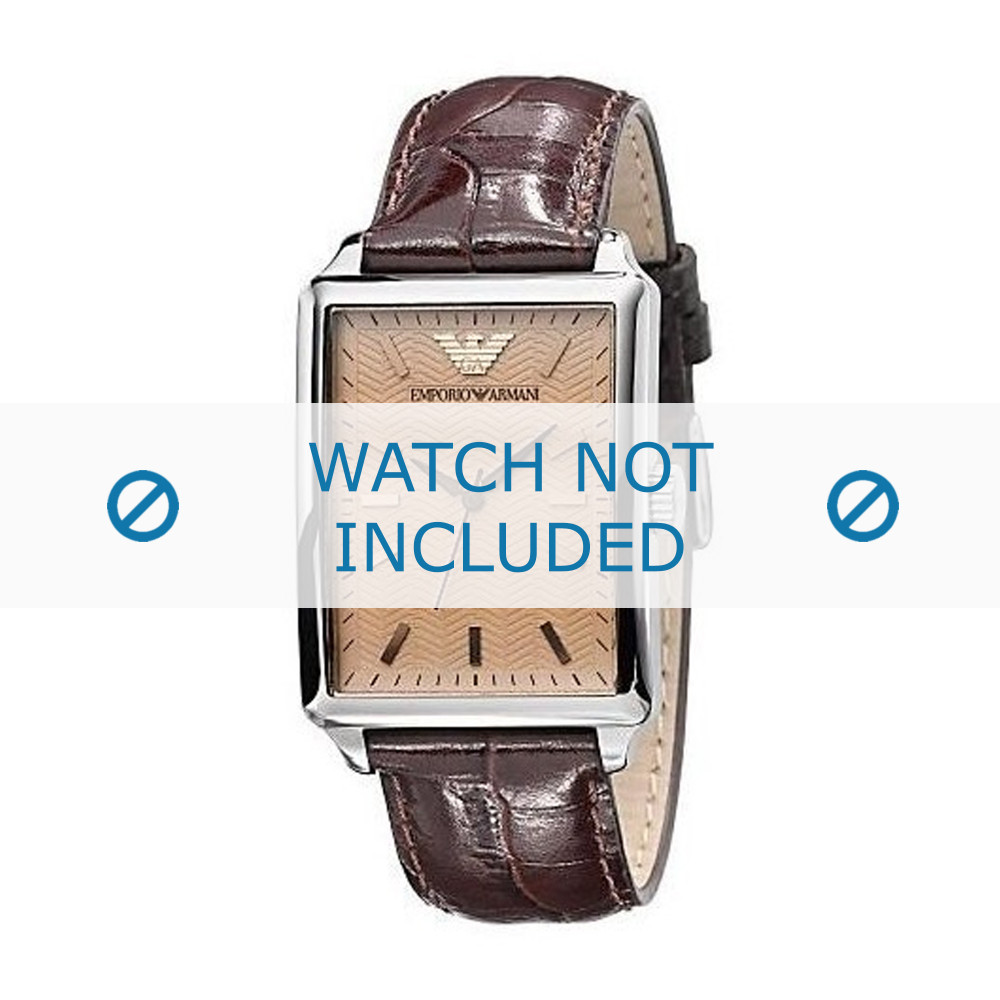 Watch strap Armani AR0407 Leather Brown 22mm