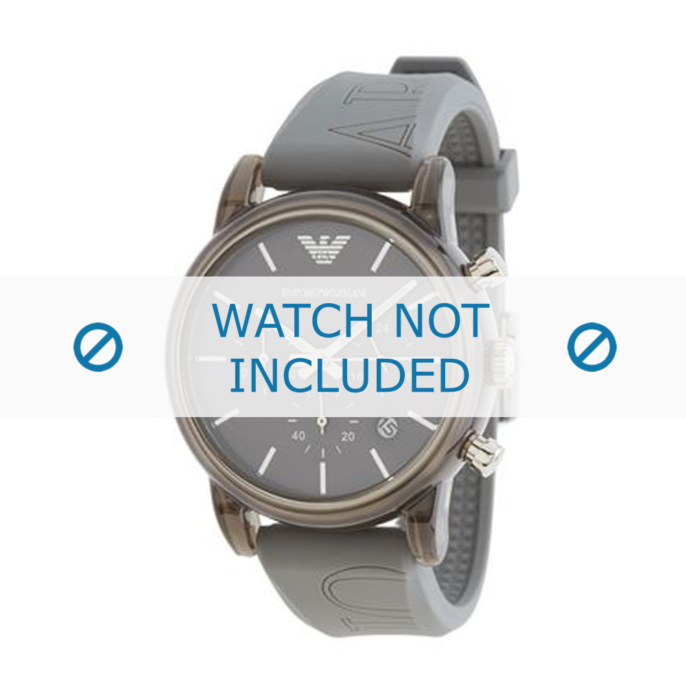 Armani watch strap AR1055 Silicone Grey - Order now from World of Watch  Straps!