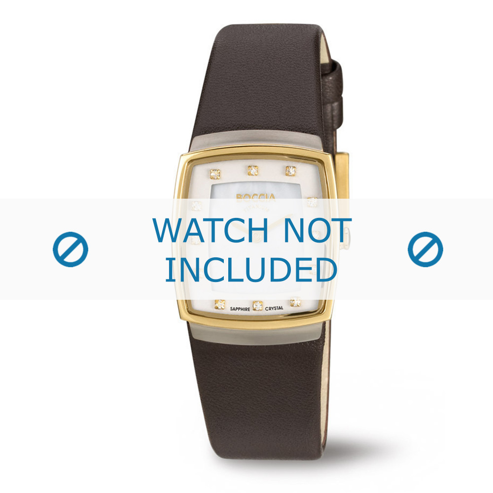 Watch strap Boccia 3237 02 Leather Brown 20mm