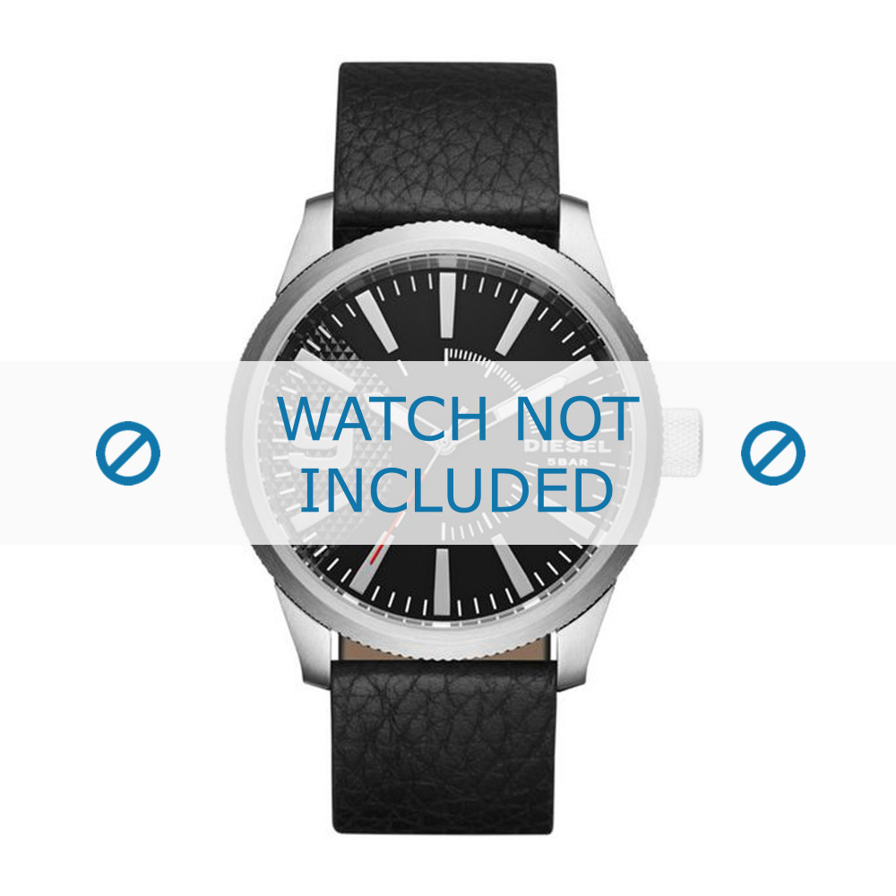 Watch strap Diesel DZ1766 Leather Black 24mm