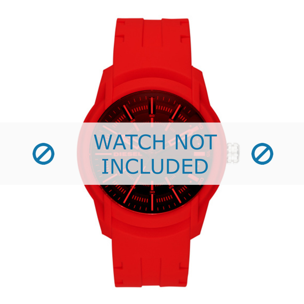 Diesel watch strap DZ1820 Rubber plastic Red 24mm
