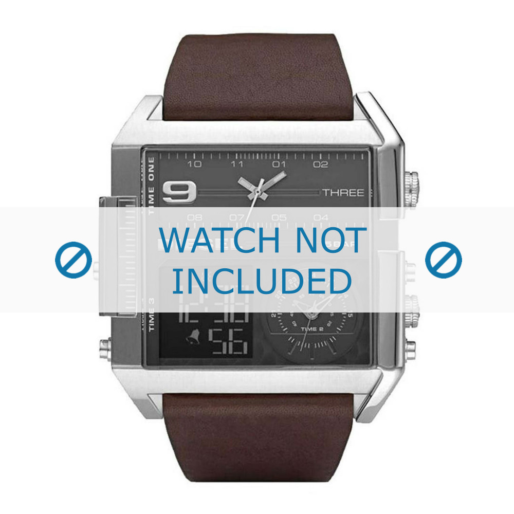 Watch strap Diesel DZ7209 Leather Brown 34mm