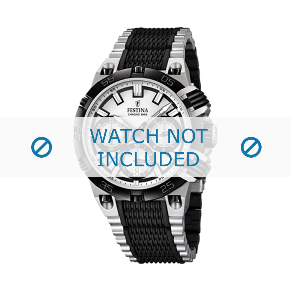 struik draadloos Bek Festina F16775-1 watch strap Steel/Silicone 17mm