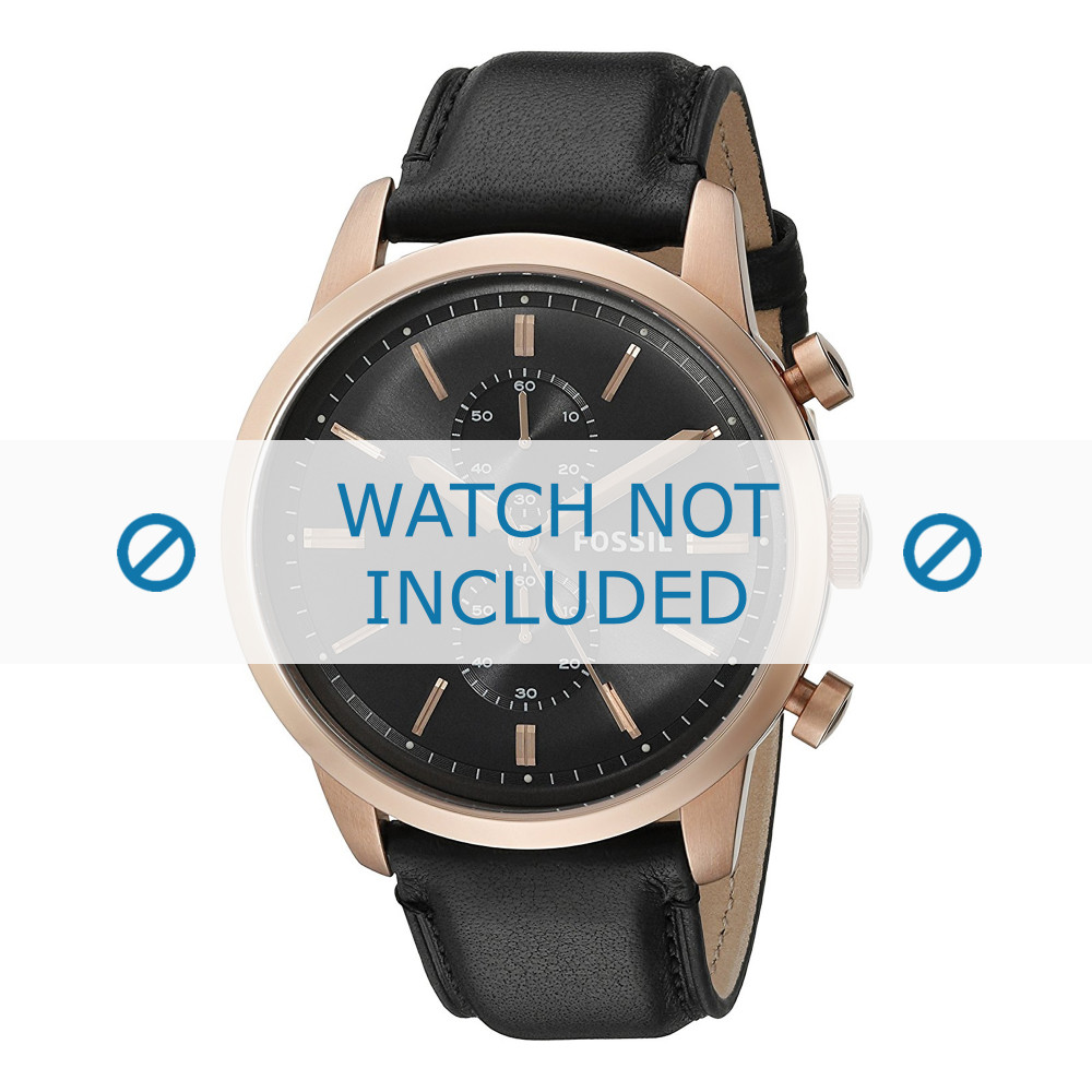 Fossil watch strap FS 5097 Leather Black 24mm
