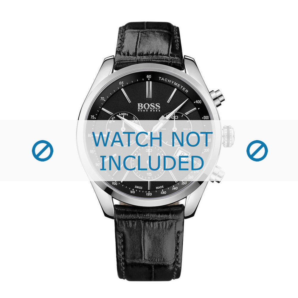 Hugo Boss watch strap HB 283 1 14 2906 HB1513393 Croco leather Black black stitching
