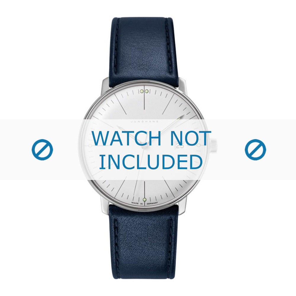 Watch strap Junghans 041 4464.00 Leather Blue 20mm
