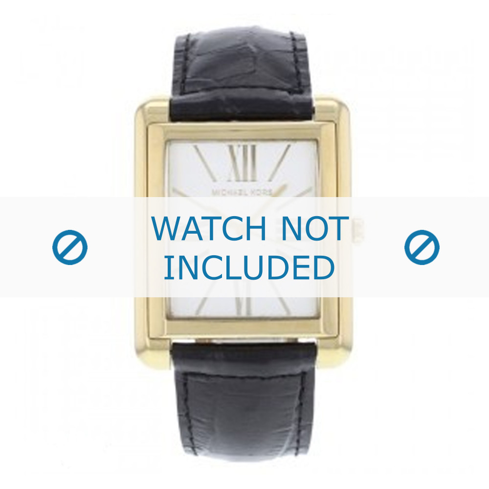 Black leather best sale michael kors watch