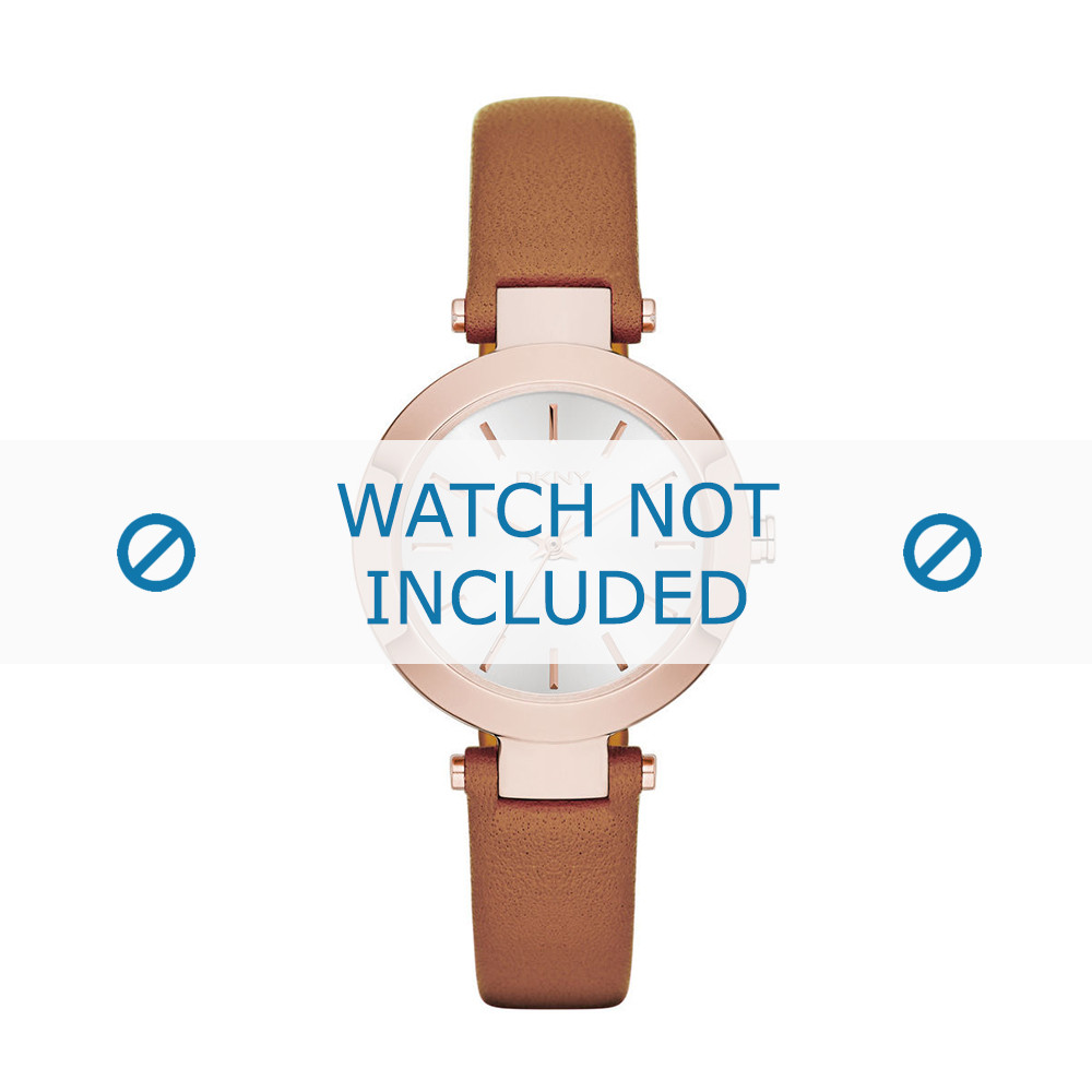 Watch strap DKNY NY2415 Leather Brown 12mm