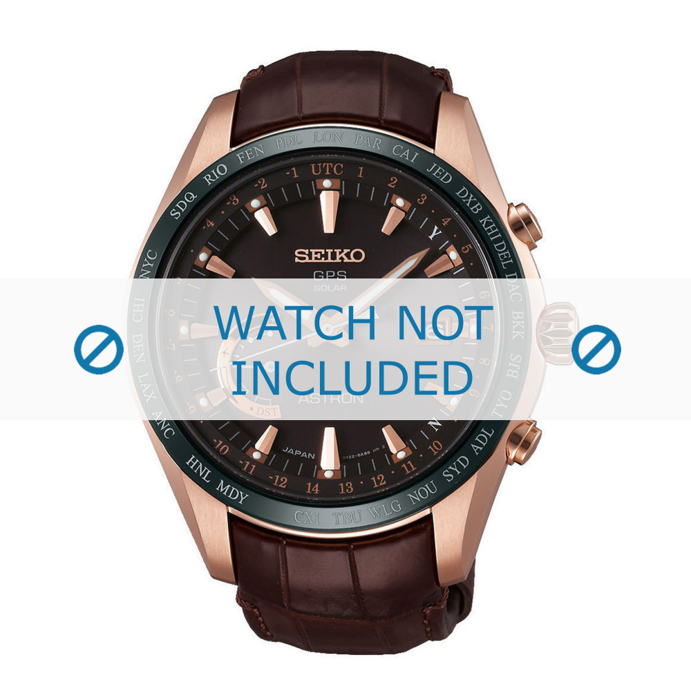 Watch strap Seiko 8X22-0AG0 / SSE096J1 / L0CK013P9 Leather 22mm