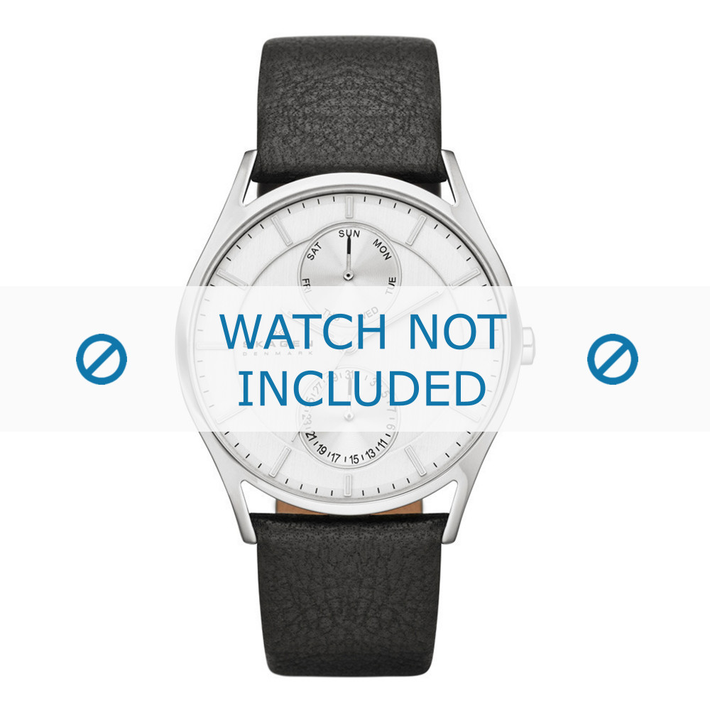Watch strap Skagen SKW6065 Leather Black 22mm