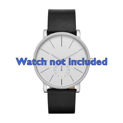 Skagen watch black leather strap sale