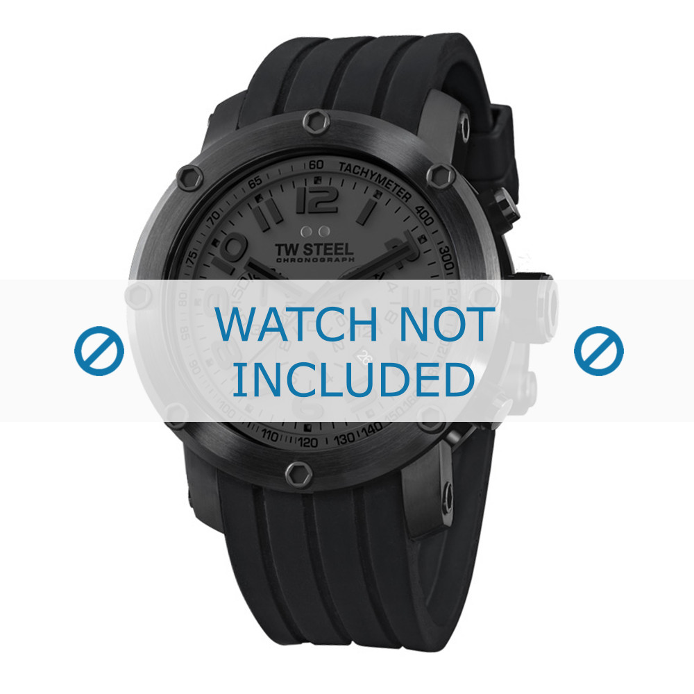 TW Steel watch strap TW129 Rubber plastic Black Order now from