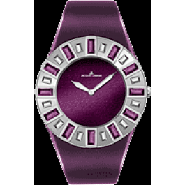 Jacques Lemans watch strap 1-1585D Leather Purple 35mm