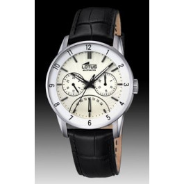 Watch strap Lotus 18216/1 / 10116 Leather Black 22mm