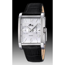 Watch strap Lotus 18221-1 Leather Black 26mm