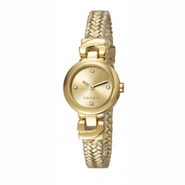 Watch strap Esprit ES107662003 Leather Gold Toned 9mm