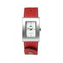 Lacoste watch strap 2000571 / LC-43-3-14-2207 Leather Red 18mm + white stitching