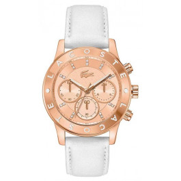 Lacoste watch strap 2000831 / LC-73-3-34-2491 Leather White 20mm + white stitching