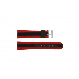 Lacoste watch strap 2010502 / LC-11-1-14-0177 Leather Multicolor 20mm + red stitching
