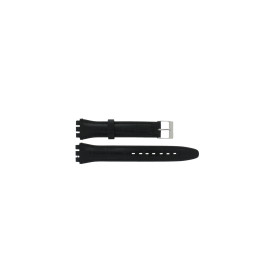 Watch strap Swatch 21414.10.17.C Leather Black 17mm