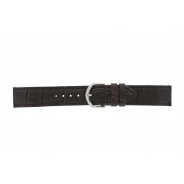 Olympic watch strap 26HSL057 Leather Dark brown 20mm + standard stitching