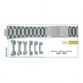 Watch strap Universal 304195 Stainless steel Bi-color 8mm
