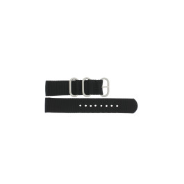 Watch strap 408.01.20 Textiles Black 20mm + black stitching