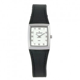 Watch strap Skagen 523XSSLBC Leather Black 20mm