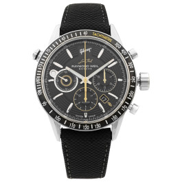 Watch strap Raymond Weil 7740-SC3-65521 Leather Black 22mm