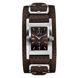 Guess watch strap 85553G1 Leather Brown 24mm + brown stitching