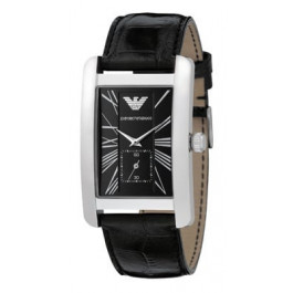 black strap armani watch