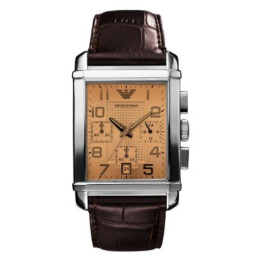 Watch strap Armani AR0337 Leather Brown 24mm