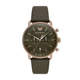 Watch strap Armani AR11421 Leather Green 22mm