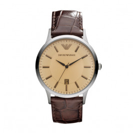 Watch strap Armani AR2427 Leather Brown 22mm