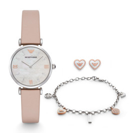 Watch strap Armani AR8039 Leather Nude 14mm