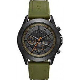 Watch strap Armani Exchange AX2608 Silicone Green 22mm
