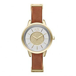 Watch strap Armani Exchange AX5352 Leather Cognac 12mm