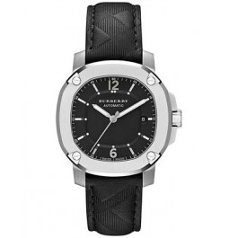 Watch strap Burberry BBY1209 Leather Anthracite grey 20mm