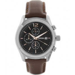 Watch strap Fossil BQ1484 Leather Brown 22mm